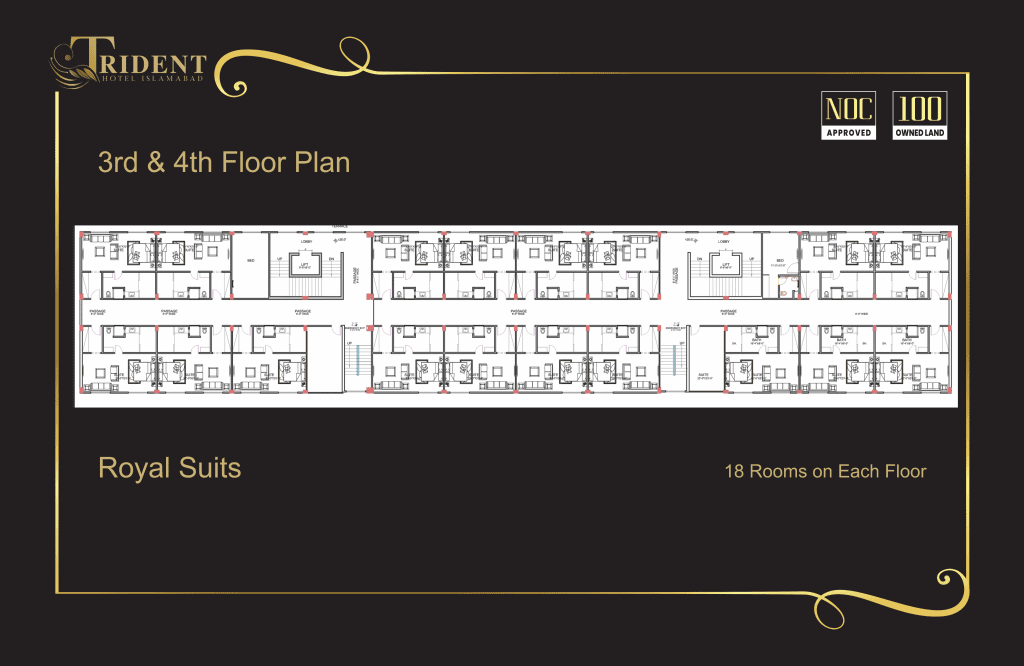 Floor Plan 3 and 4 of Trident Hotel Islamabad